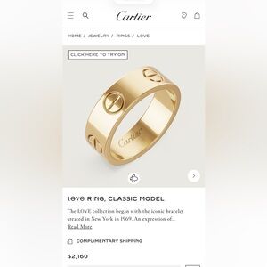 💯% AUTHENTIC CARTIER LOVE RING CLASSIC MODEL